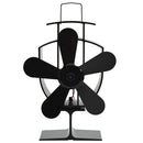 varmedrevet ovnventilator 5 blade sort