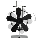 varmedrevet ovnventilator 5 blade sort