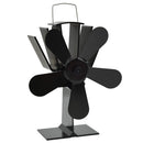 varmedrevet ovnventilator 5 blade sort