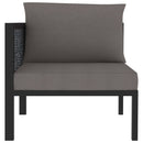 hjørnedel til sofa med højre armlæn polyrattan antracitgrå