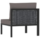 hjørnedel til sofa med højre armlæn polyrattan antracitgrå