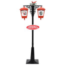 julegadelampe med julemand 81x40x188 cm PVC sort og rød