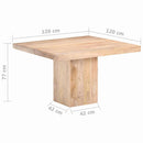 spisebord 120x120x77 cm massivt mangotræ