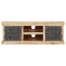 tv-skab med stållåger 120x30x40 cm massivt mangotræ
