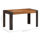 spisebord 140x70x76 cm massivt ru mangotræ