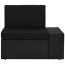loungesæt til haven 5 dele polyrattan sort