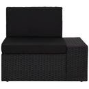 loungesæt til haven 7 dele polyrattan sort
