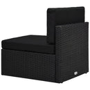 loungesæt til haven 4 dele polyrattan sort