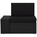 loungesæt til haven 4 dele polyrattan sort
