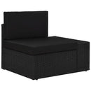 loungesæt til haven 4 dele polyrattan sort