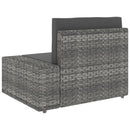 loungesæt til haven 10 dele polyrattan grå