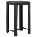 barbord til haven 60,5x60,5x110,5 cm polyrattan sort