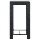 barbord til haven 60,5x60,5x110,5 cm polyrattan sort