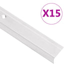 trappelister 15 stk. L-facon 90 cm aluminium sølvfarvet
