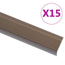 trappelister 15 stk. L-facon 90 cm aluminium brun