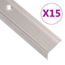 trappelister 15 stk. L-facon 90 cm aluminium champagnefarvet