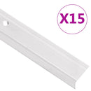 trappelister 15 stk. L-facon 100 cm aluminium sølvfarvet