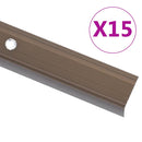 trappelister 15 stk. L-facon 100 cm aluminium brun