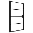 brusedør 100x178 cm hærdet glas sort