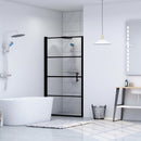 brusedør 100x178 cm hærdet glas sort