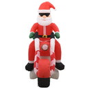 oppustelig julemand på motorcykel LED IP44 160 cm