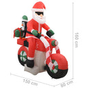oppustelig julemand på motorcykel LED IP44 160 cm