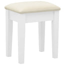 kosmetikbord med taburet 65x36x128 cm kejsertræ MDF hvid