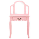 kosmetikbord med taburet 65x36x128 cm kejsertræ MDF pink