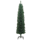 smalt kunstigt juletræ med juletræsfod 210 cm PVC grøn