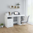 skrivebord hvid 140x50x76 cm konstrueret træ
