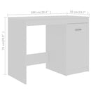skrivebord hvid 140x50x76 cm konstrueret træ