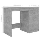 skrivebord 140x50x76 cm konstrueret træ betongrå