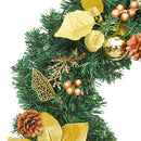 juleguirlande med LED-lys 2,7 m PVC grøn