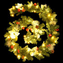 juleguirlande med LED-lys 2,7 m PVC grøn