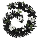 juleguirlande med LED-lys 2,7 m PVC sort