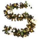 juleguirlande med LED-lys 2,7 m PVC sort