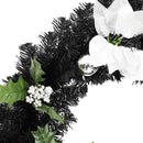 juleguirlande med LED-lys 2,7 m PVC sort