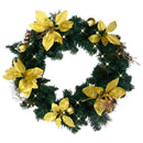 julekrans med LED-lys 60 cm PVC grøn