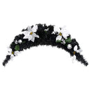 julekrans buefacon med LED-lys 90 cm PVC sort