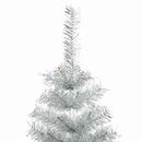 kunstigt juletræ med juletræsfod 150 cm PET sølvfarvet