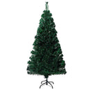 kunstigt juletræ med juletræsfod 150 cm fiberoptik grøn