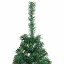 kunstigt halvt juletræ med juletræsfod 150 cm PVC grøn