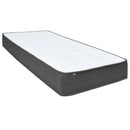 seng med boxmadras 100x200 cm stof mørkegrå