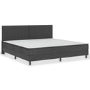 seng med boxmadras 200x200 cm stof mørkegrå