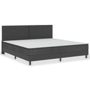 seng med boxmadras 200x200 cm stof mørkegrå
