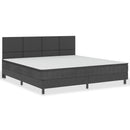 seng med boxmadras 200x200 cm stof mørkegrå