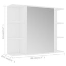 badeværelsesskab med spejl 80x20,5x64 cm konstrueret træ hvid
