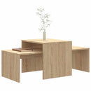 sofabordssæt 100x48x40 cm konstrueret træ sonoma-eg