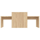 sofabordssæt 100x48x40 cm konstrueret træ sonoma-eg