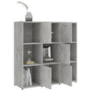 bogreol 90x30x90 cm konstrueret træ betongrå